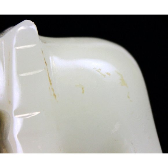 Small Cream Stone Elephant Figurine 2.5" Carved White Opaque Mini Tiny Miniature - Picture 8 of 8